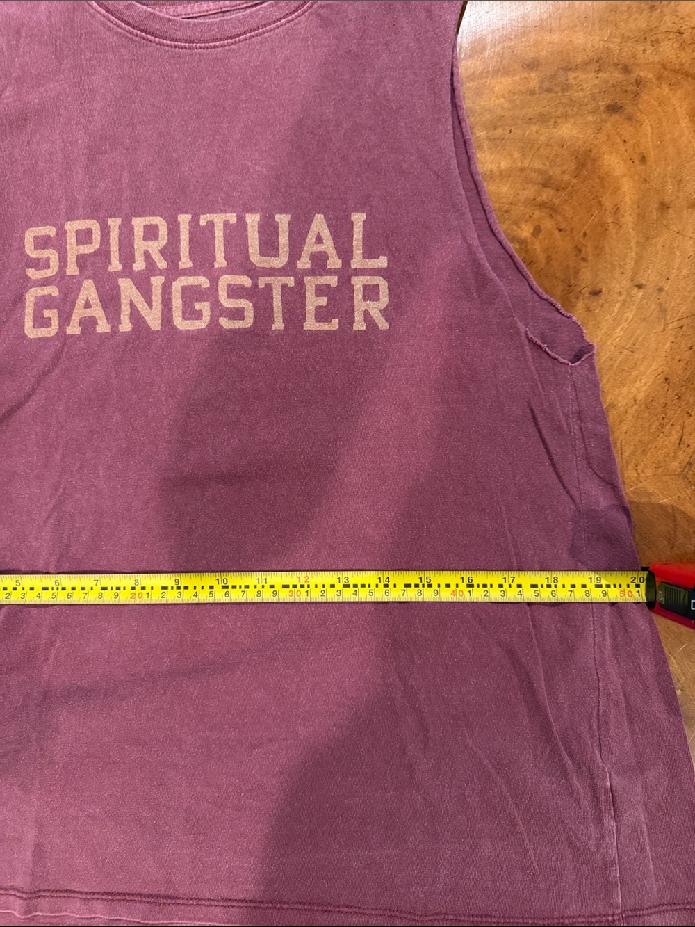 Spiritual Gangster woman Sleeveless Logo Tank - Burgundy with Tan Print - Picture 5 of 9